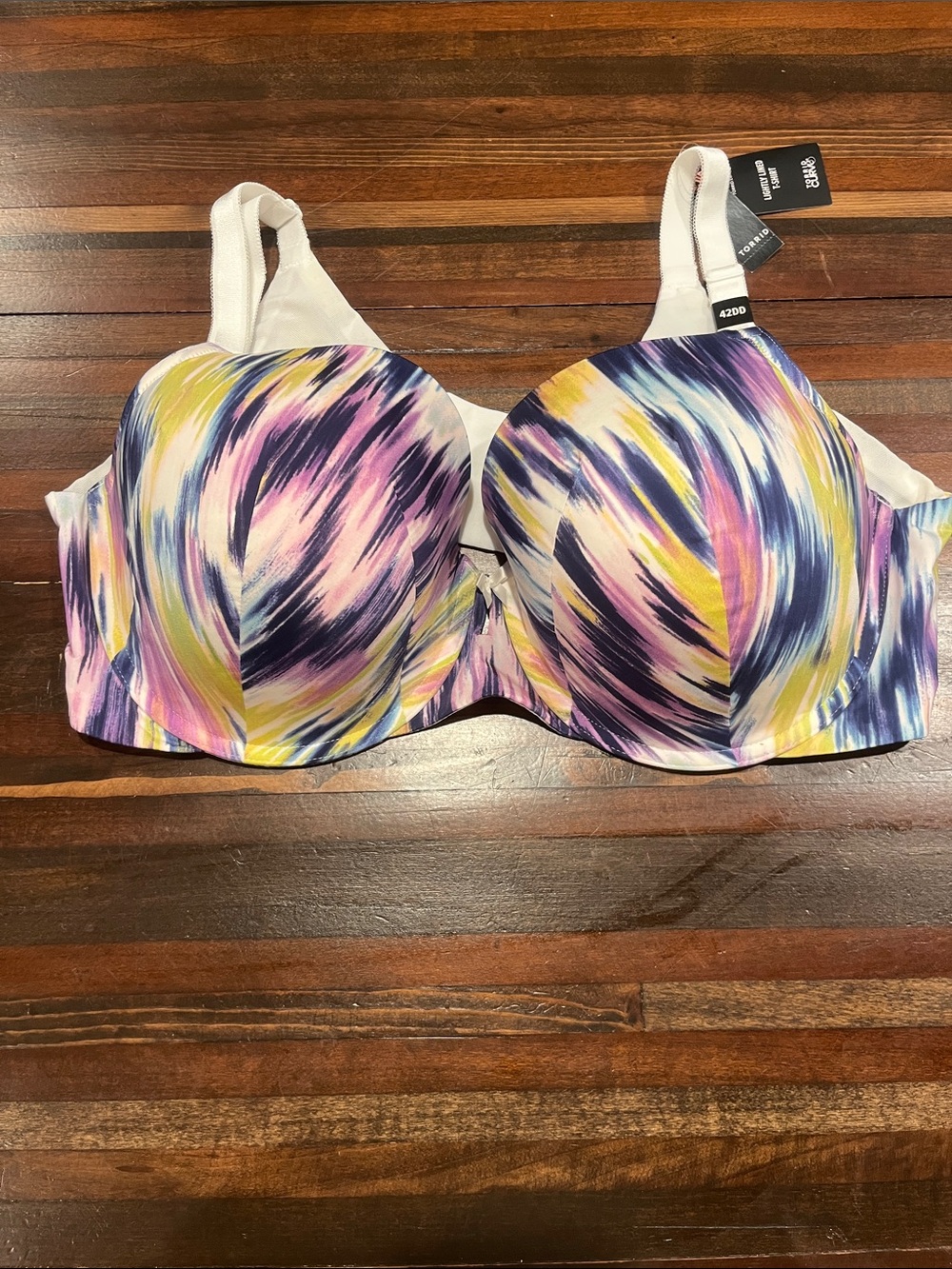 Torrid Multicolor Printed Underwire Bra - lightly lined t shirt bra 42DD